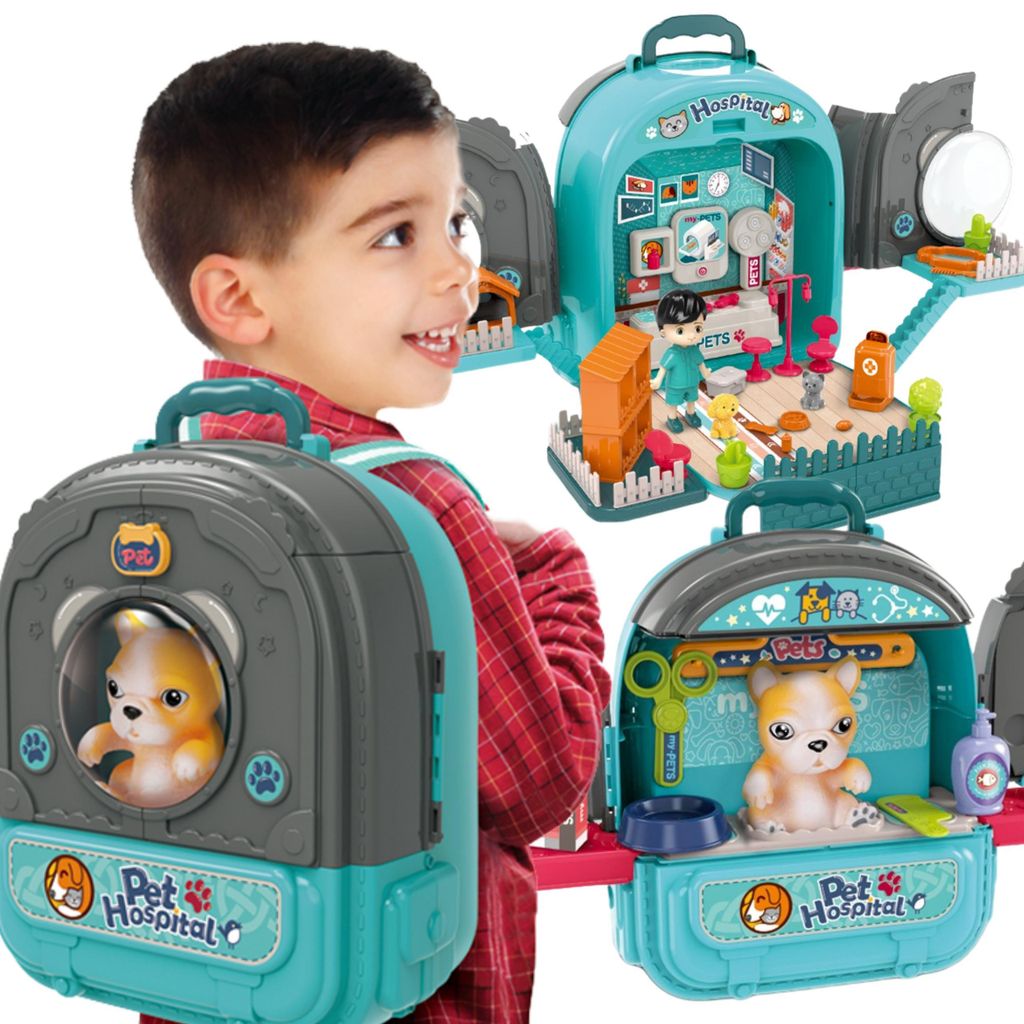 Woopie Little Veterinarian Set 3in1 House In A Backpack Dog
