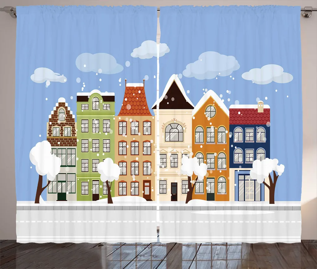 ABAKUHAUS Amsterdam Rideau Rustique Winterzeit Dutch Houses 280x225 cm