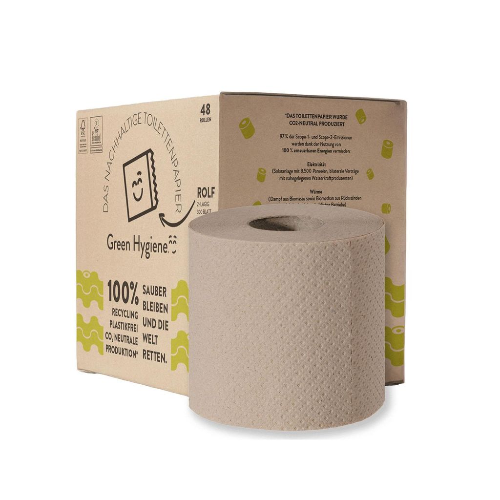 48 Rollen Toilettenpapier 2-lagig 300 Blatt Recycling 34 Produktbild 