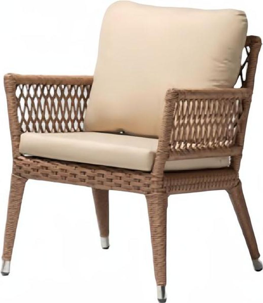 Sessel Braun Design Couch Sofa Relax Hochwertig Rattan Polster Sitzer Luxus