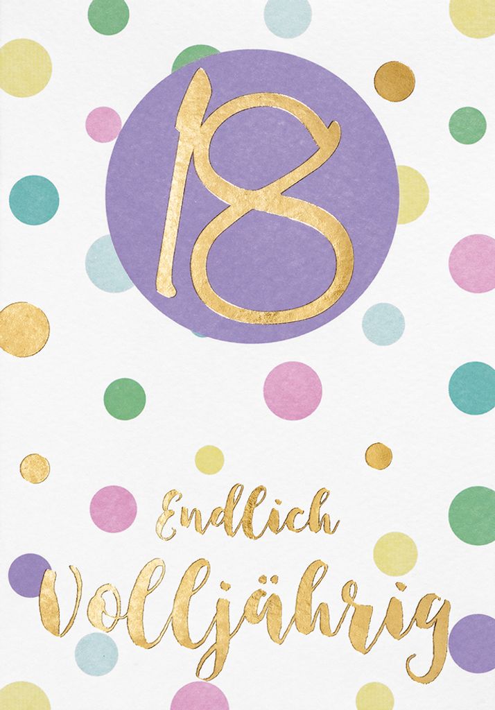 18 Geburtstag Volljährigkeit Pastel Collection Glückwunschkarte im