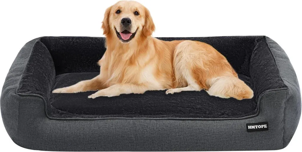 Lit pour Chien Grande Race 110 cm - Panier Confortable XXL Intérieur Gris