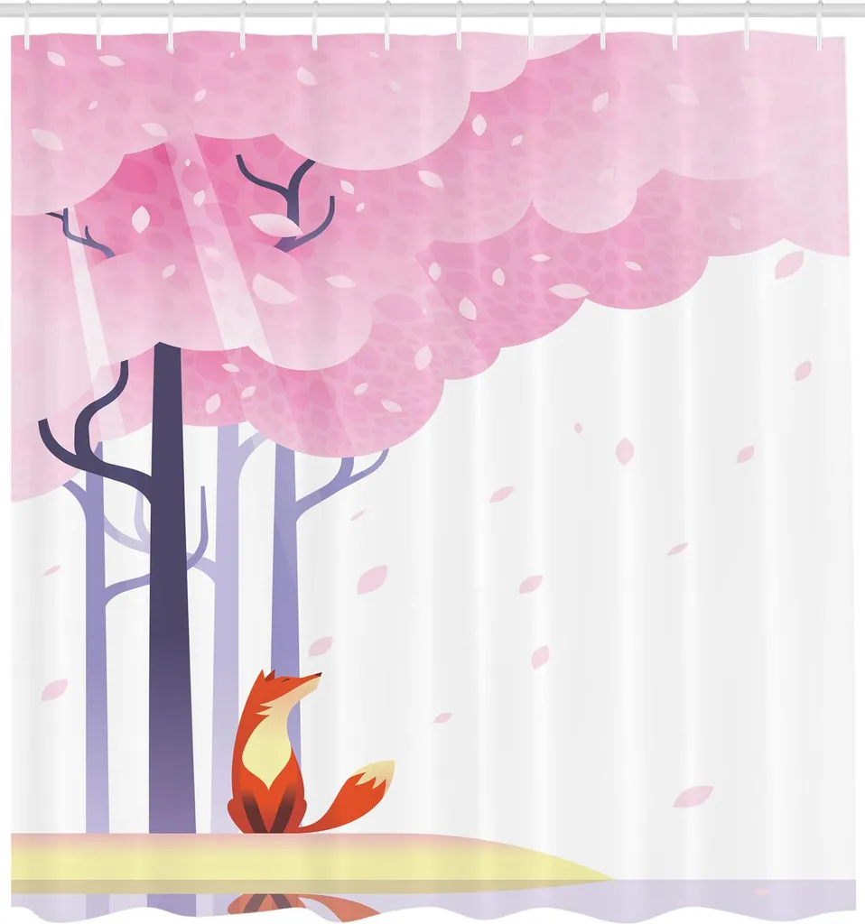 Tenda da Doccia Moderna 175x220 cm Sakura Pink Lavanda ABAKUHAUS - 2