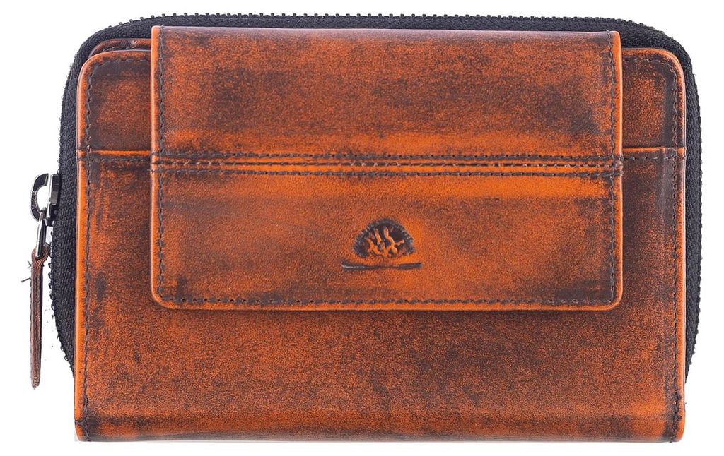GREENBURRY Geldbörse Destressed RV-Wallet RFID Rusty Orange terracotta