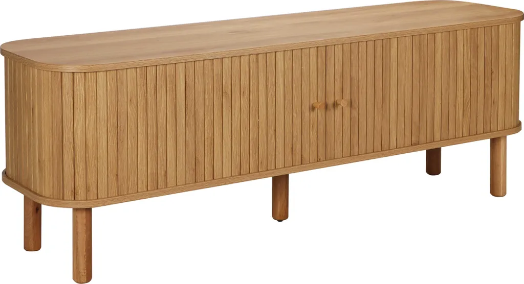 Meuble TV scandinave 2 portes L150 cm bois clair Oviala Taylor - Salon
