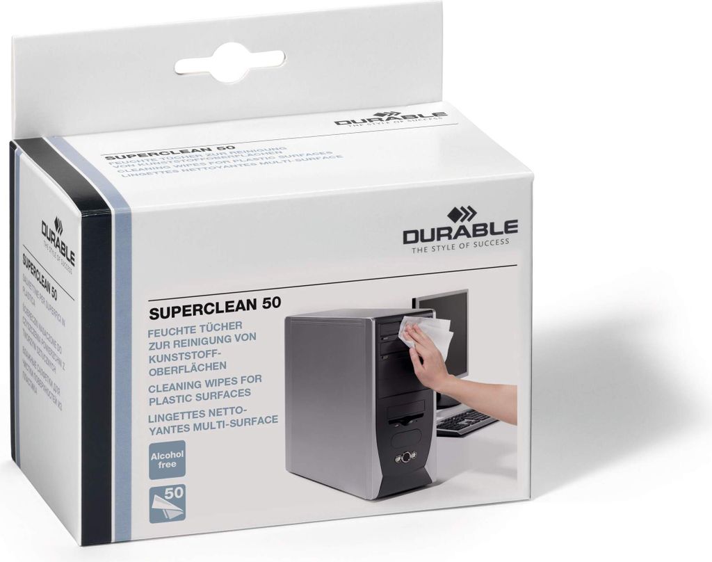 DURABLE Kunststoffreinigungstücher SUPERCLEAN 50, 50 St., Produktbild 