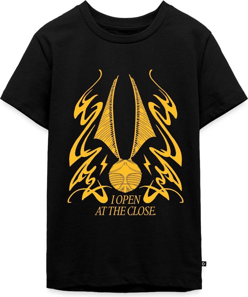 Spreadshirt Harry Potter Goldener Schnatz I Open At The Close Teenager Premium T-Shirt, 146/152 (10 Jahre), Schwarz