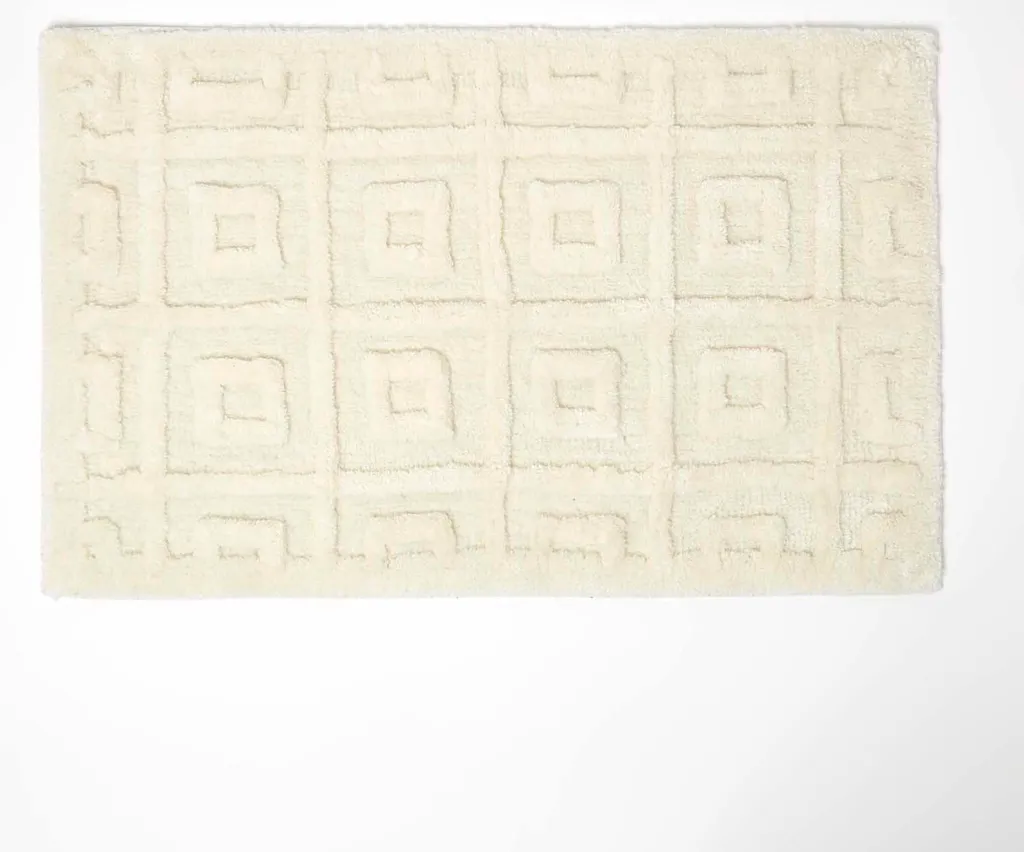 Tappetino Bagno Moderno Crema Homescapes 50x80: Stile Geometrico