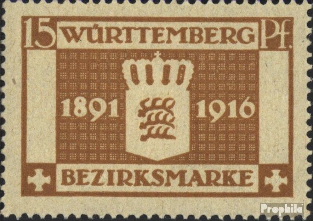 Briefmarken Württemberg 1916 Mi D126 postfrisch Wappen