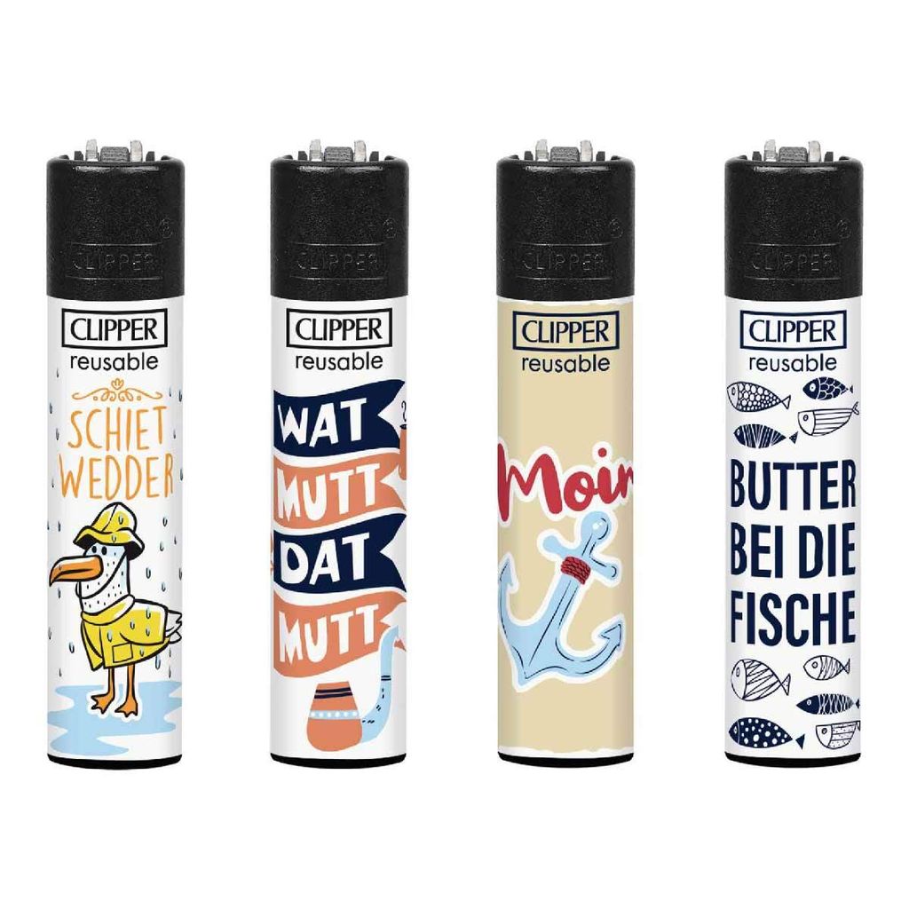 Clipper Feuerzeug 4er Set Nordisch