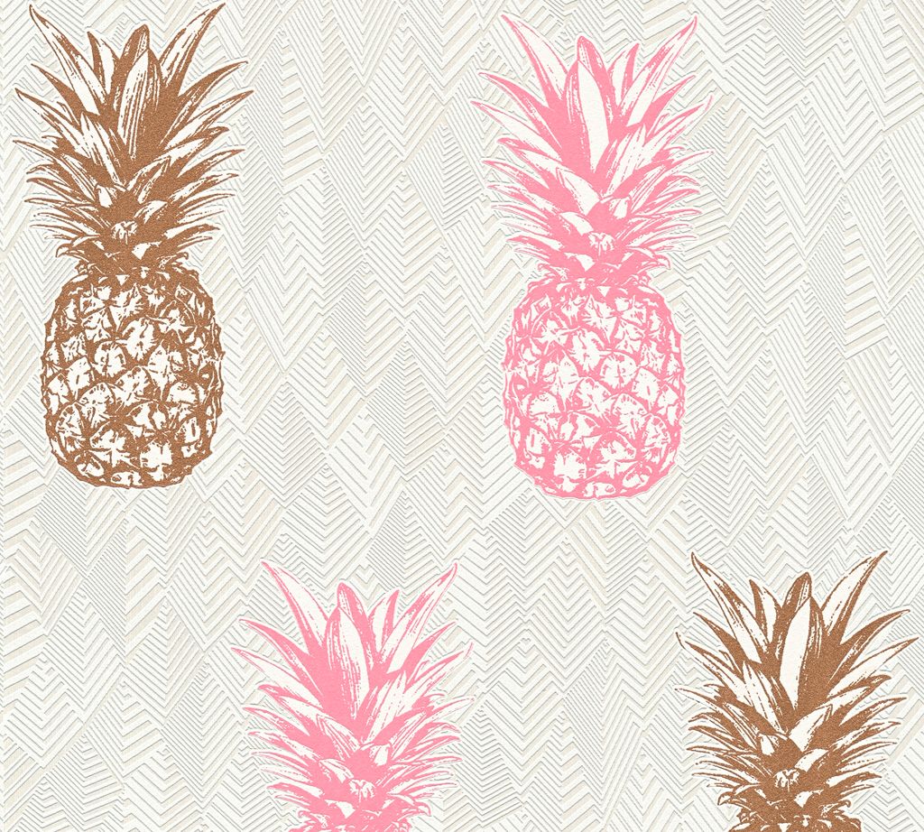A.S. Création Vliestapete Club Tropicana Tapete weiß rosa braun 10,05 m x 0,53 m 359973 35997-3