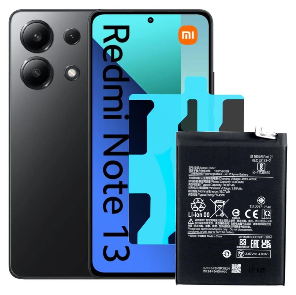 Akku für Xiaomi Redmi Note 13 BN5P 4900 mAh + Produktbild 