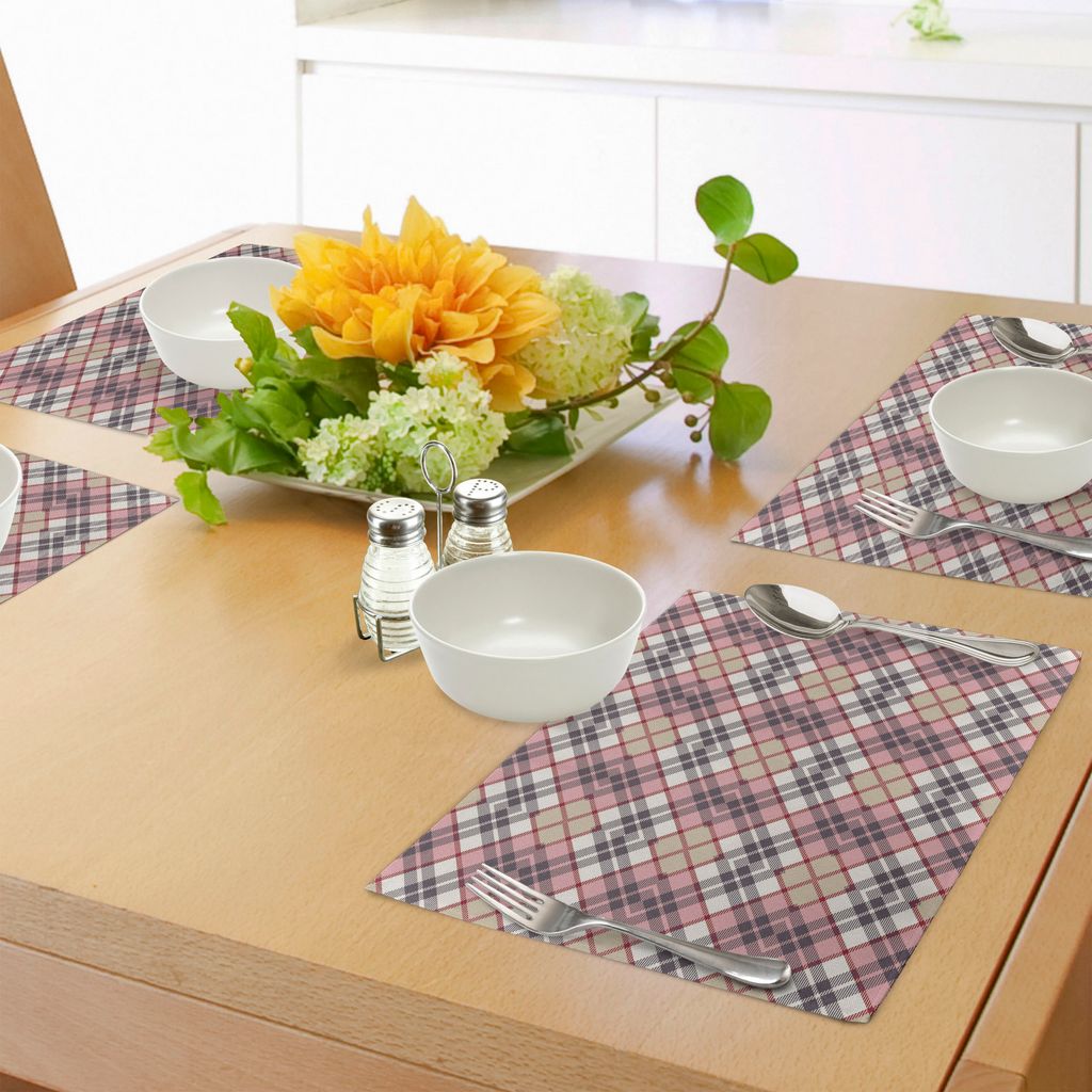 ABAKUHAUS Abstrakt Platzmatten, Irische Vintage Mode Tartan Motiv ethnischen königlichen Linien Bild drucken, Tiscjdeco aus Farbfesten Stoff für ...