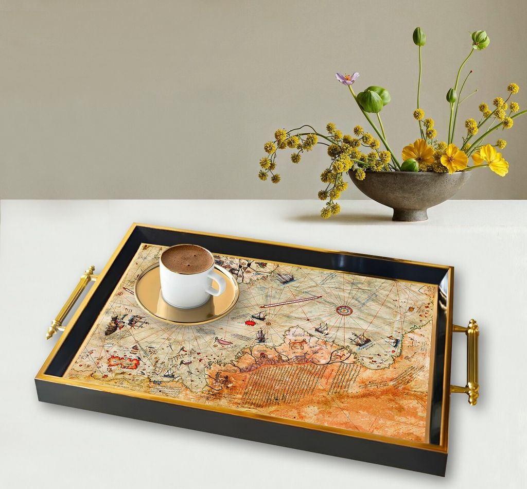 Evila Originals, TPA9903, Tablett, Mehrfarbig, 100 % GLAS, 50 x 29 x 3,5 cm