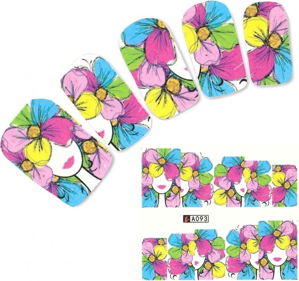 Tattoo Nail Blumen Blätter Aufkleber Nagel Sticker