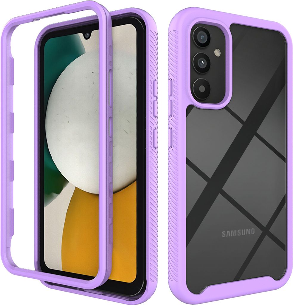 Galaxy A34 5G Hülle, Hybrid Transparente Rückseite TPU Bumper Stoßfest Schutzhülle für Samsung Galaxy A34 5G Lila