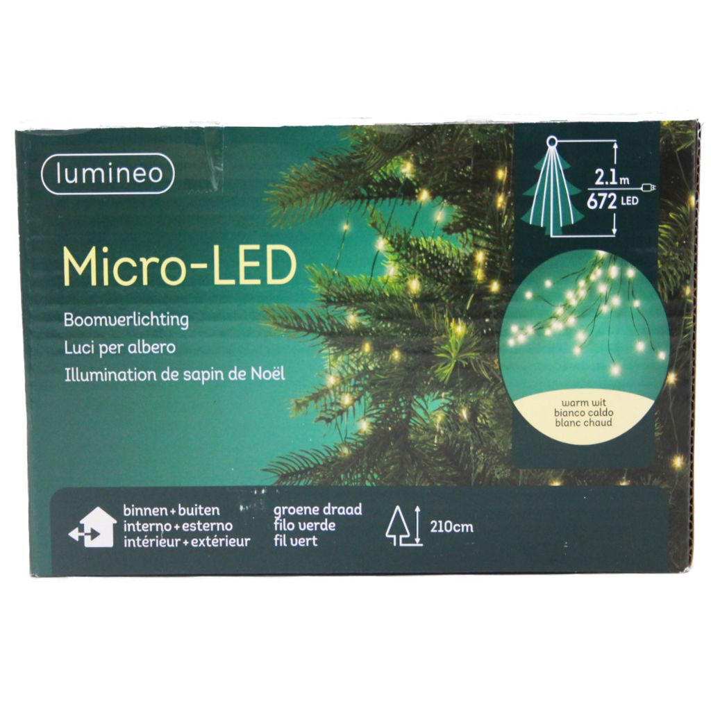 Lumineo Micro LED Baumbeleuchtung aus 672 LED grün weiß Produktbild 