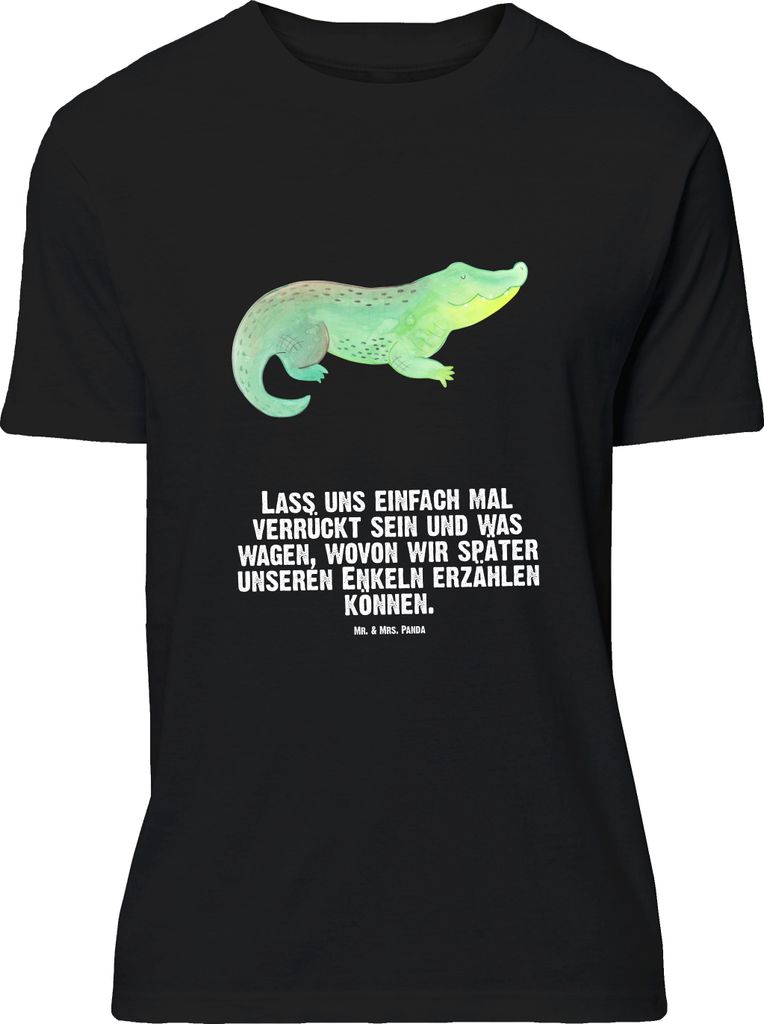Mr. & Mrs. Panda Größe XL T-Shirt Krokodil - Schwarz - Geschenk, Meer, Krokodile, Abenteuerlust, Tshirt, Lieblingsmensch, Beste Freundin, mit Spr...