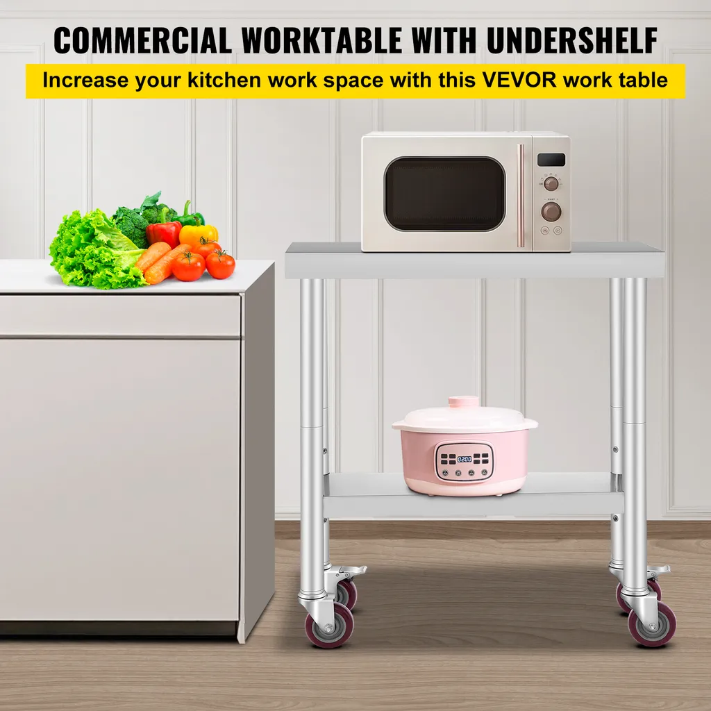 Tavolo Minimalista VEVOR Inox 762x305mm - Mobilità e Stile Urban - 2