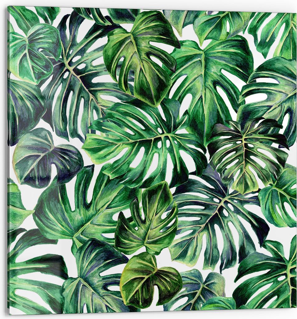DEQORI Küchenrückwand Glas 60x60 cm 'Tropisches Flair' Spritzschutz Bad Rückwand Küche