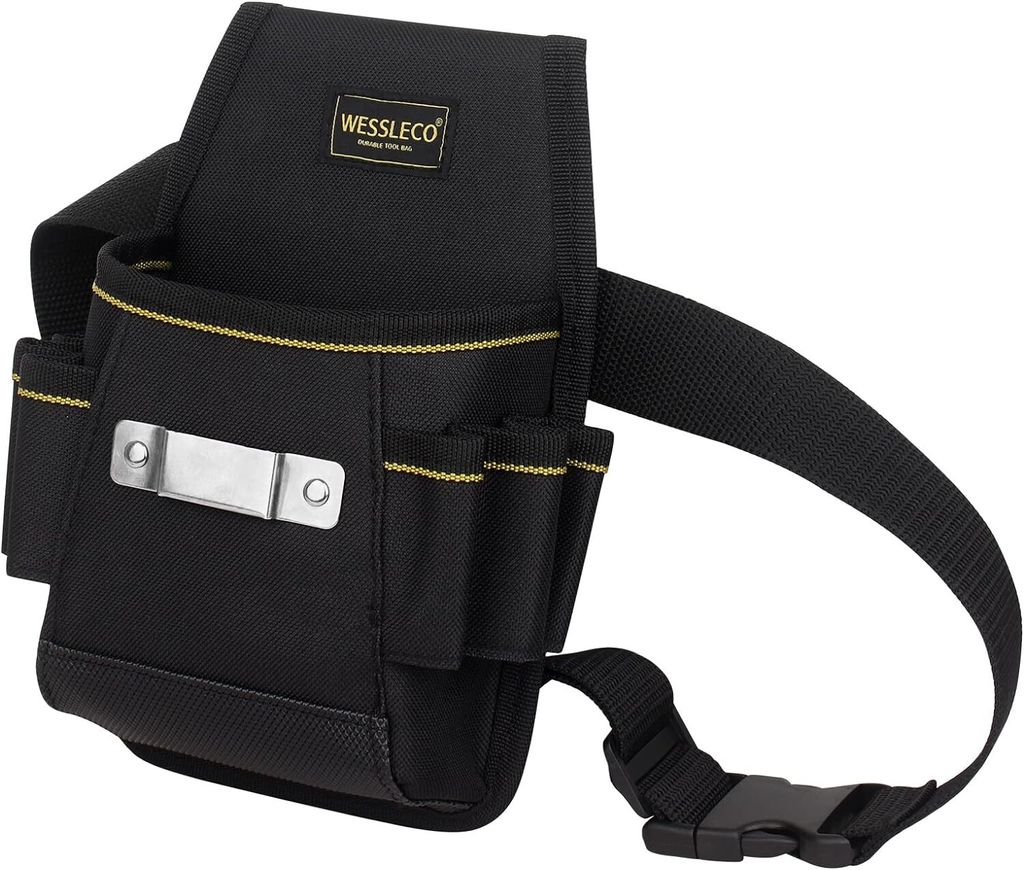 Werkzeuggürtel, Elektriker-Werkzeugtasche, Werkzeug-Organizer-Gürtel mit verstellbarem Gürtel für Männer, Schwarz(A)