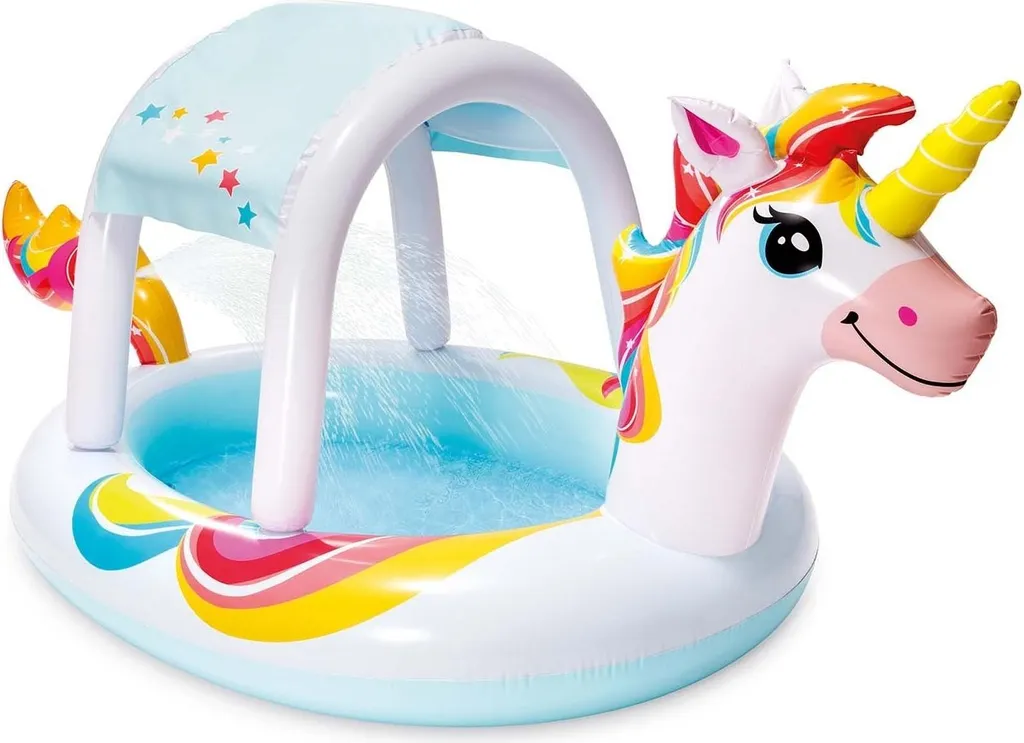 Piscine Licorne Intex 58435 : fini les coups de soleil avec son toit