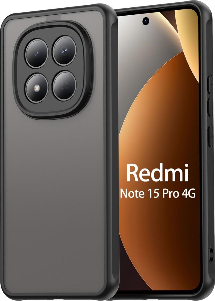 Handyhülle für Xiaomi Redmi Note 15 Pro 4G Matt Stoßfest Schutzhülle Back cover in Schwarz