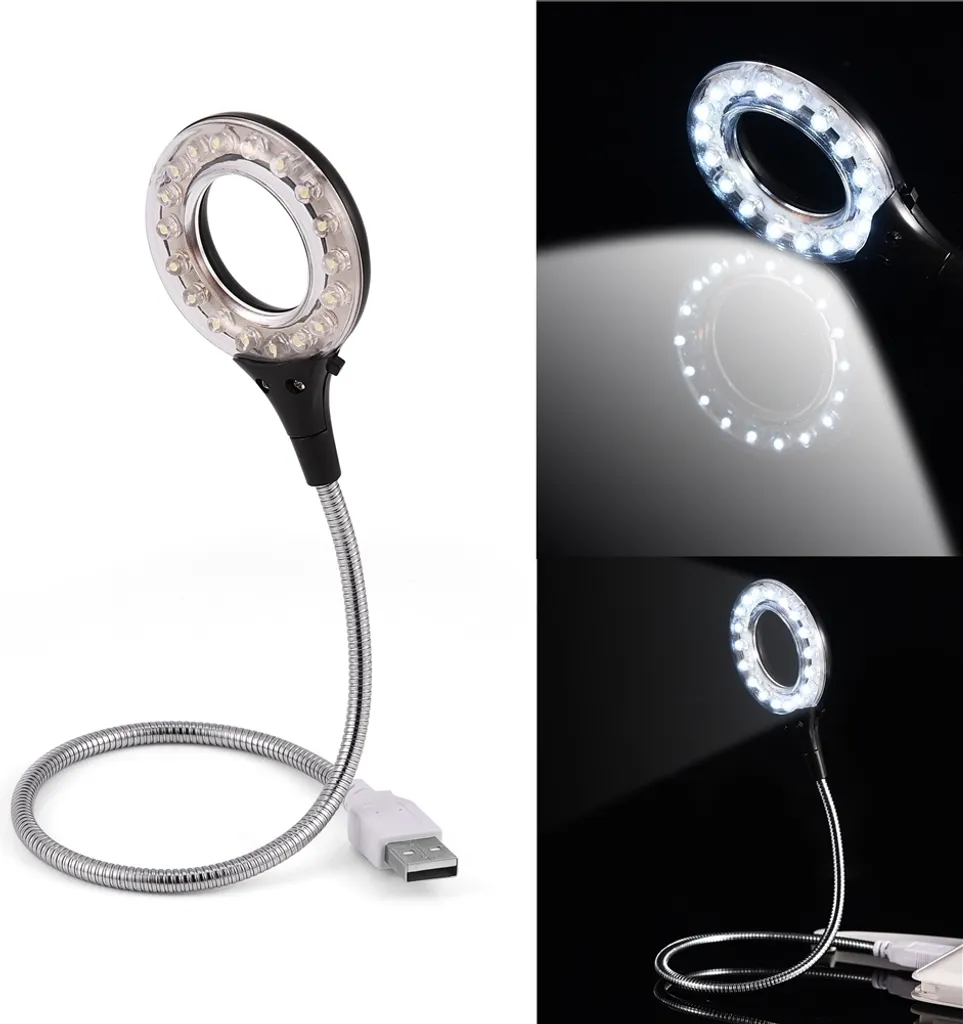 Lampada LED USB universale ad alta luminosità e portatile con 18 lampadine per PC/laptop, nera
