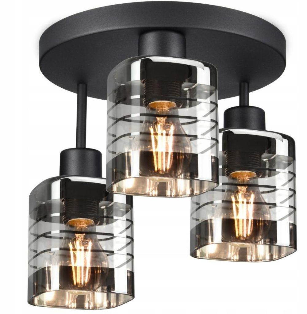 Luxolar Led Deckenleuchte aus Glaslampenschirme 3 flammig Produktbild 