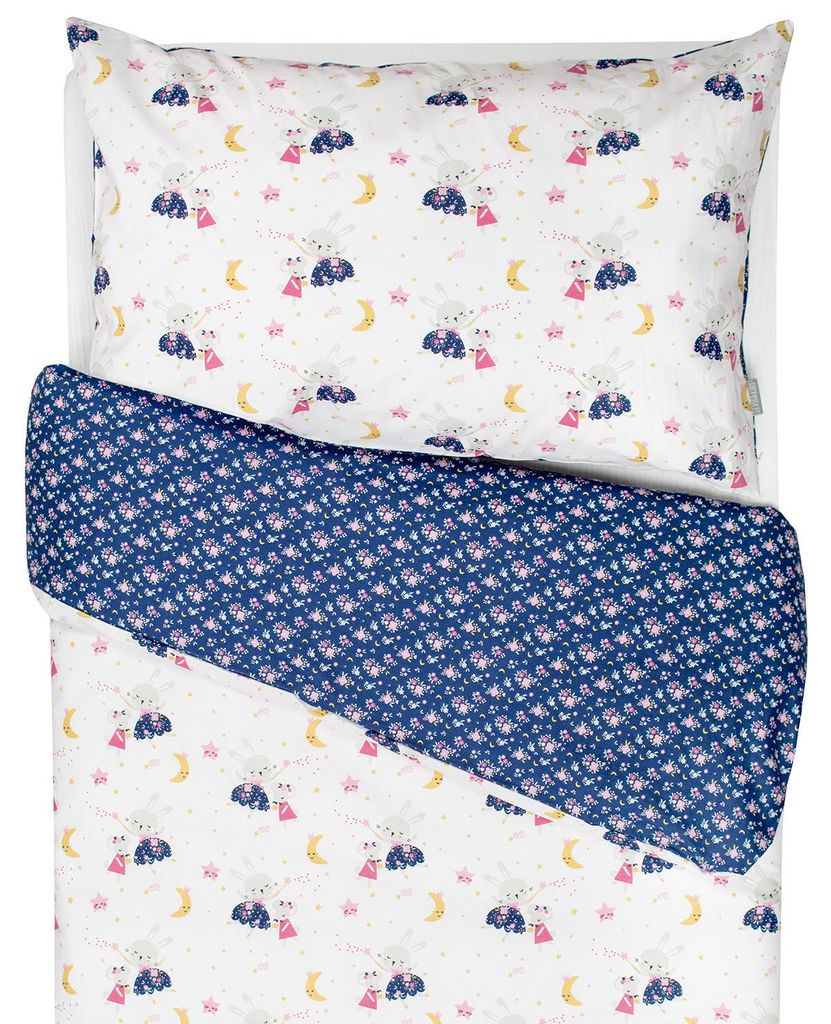 Bettwäsche Fairy Flore 2 teilig - 80x120 cm - Rosa | by SEVIRA KIDS