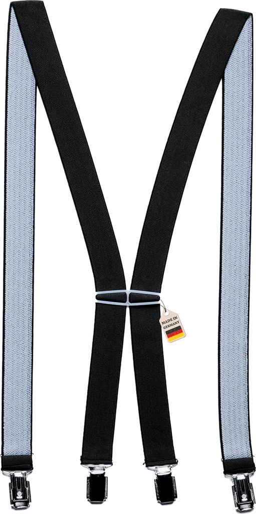 Hosenträger Uni 2,5 cm X-Form mit 4 robusten Clips Damen Produktbild 