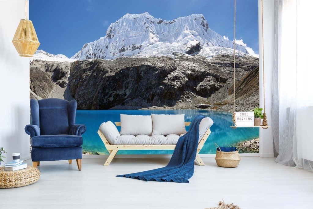 Vlies Fototapete HUASCARAN-SEE 375 x 250 cm (inkl. Kleister) - Vlies Tapete, Wandtapete, Wandbilder - Tapete für Wohnzimmer Schlafzimmer, Büro, K...