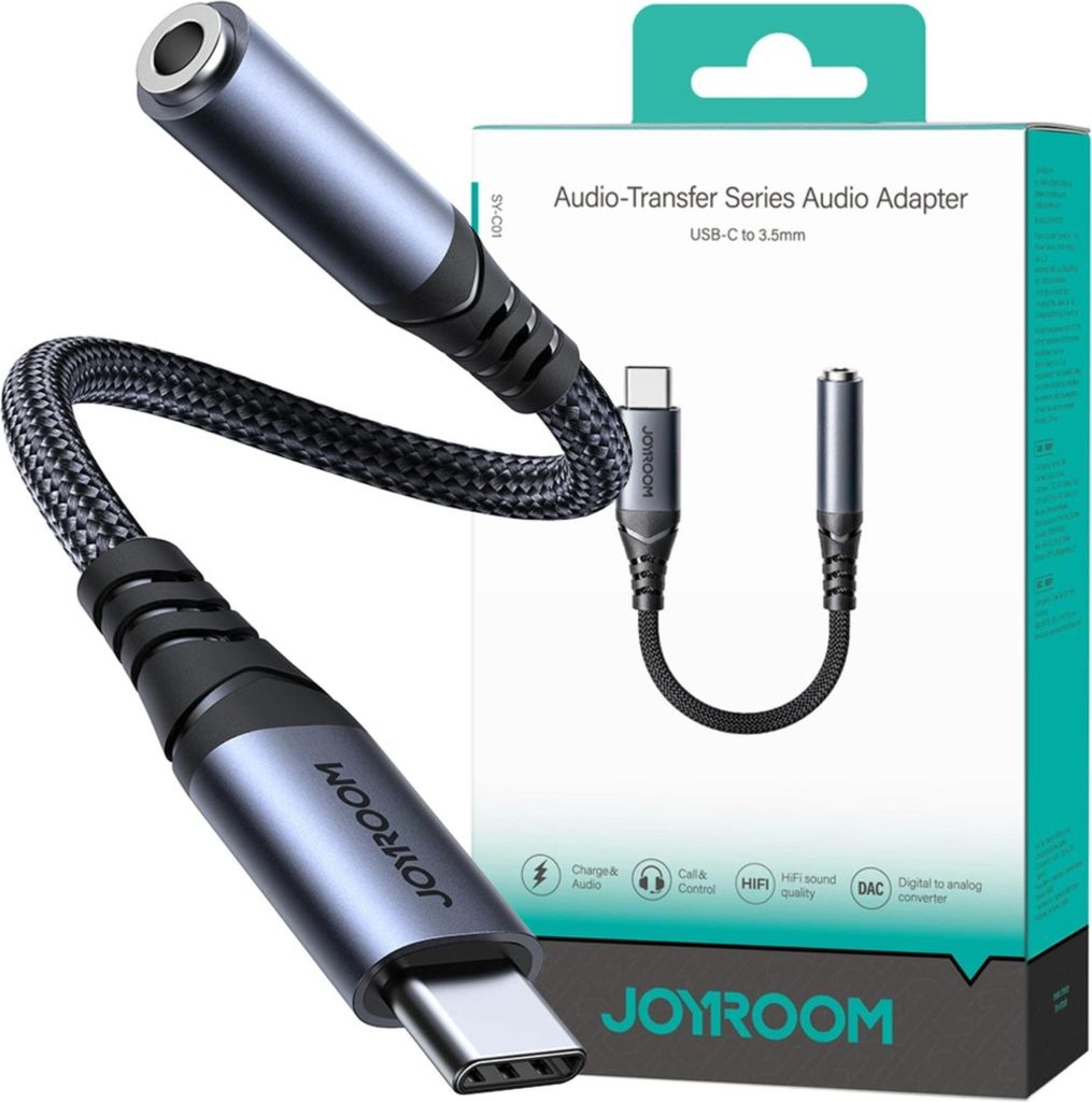 Adapter Audio Joyroom Sy-C01 Usb-C Do 3.5Mm (Czarny) Zdjęcie produktu 