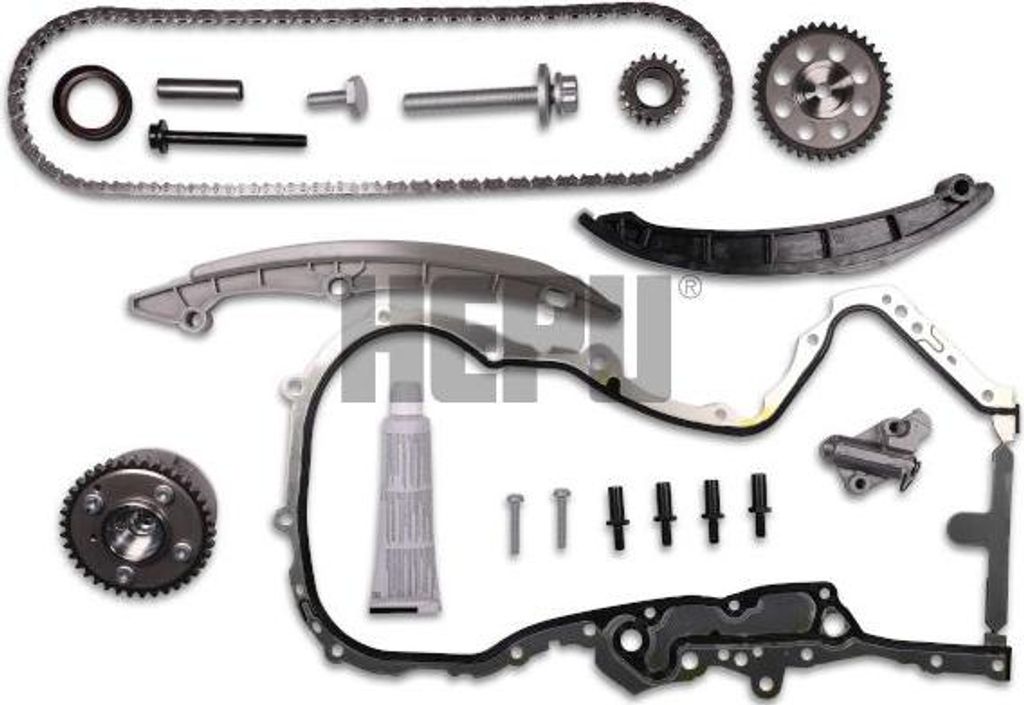 HEPU 21-6010CA Steuerkettensatz OE 03C198229C kompatibel mit Tiguan, Scirocco, Passat 3B, Passat 3C, Jetta, Golf VI, Golf V, Golf Plus, EOS, Yeti, ...