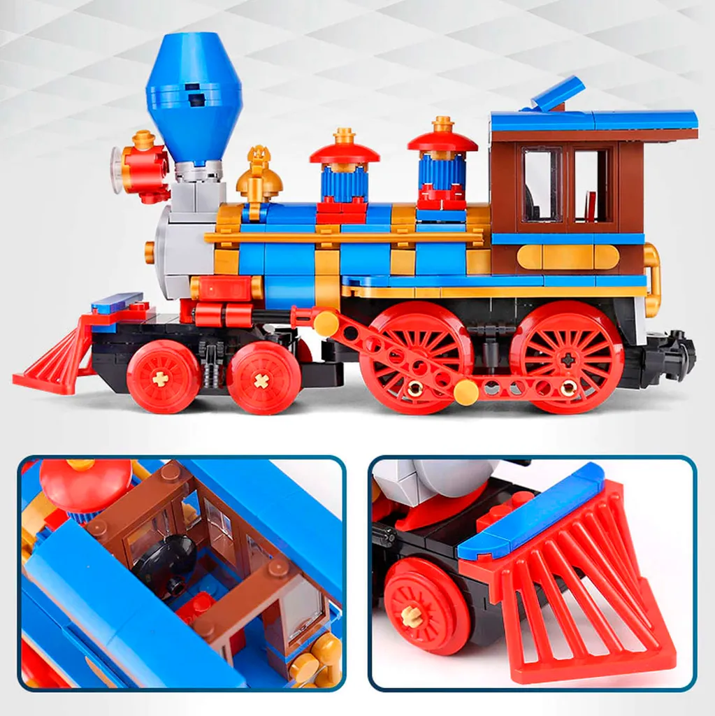 Train électrique de Noël télécommandé en briques - Modèle RC 450 pièces - 8