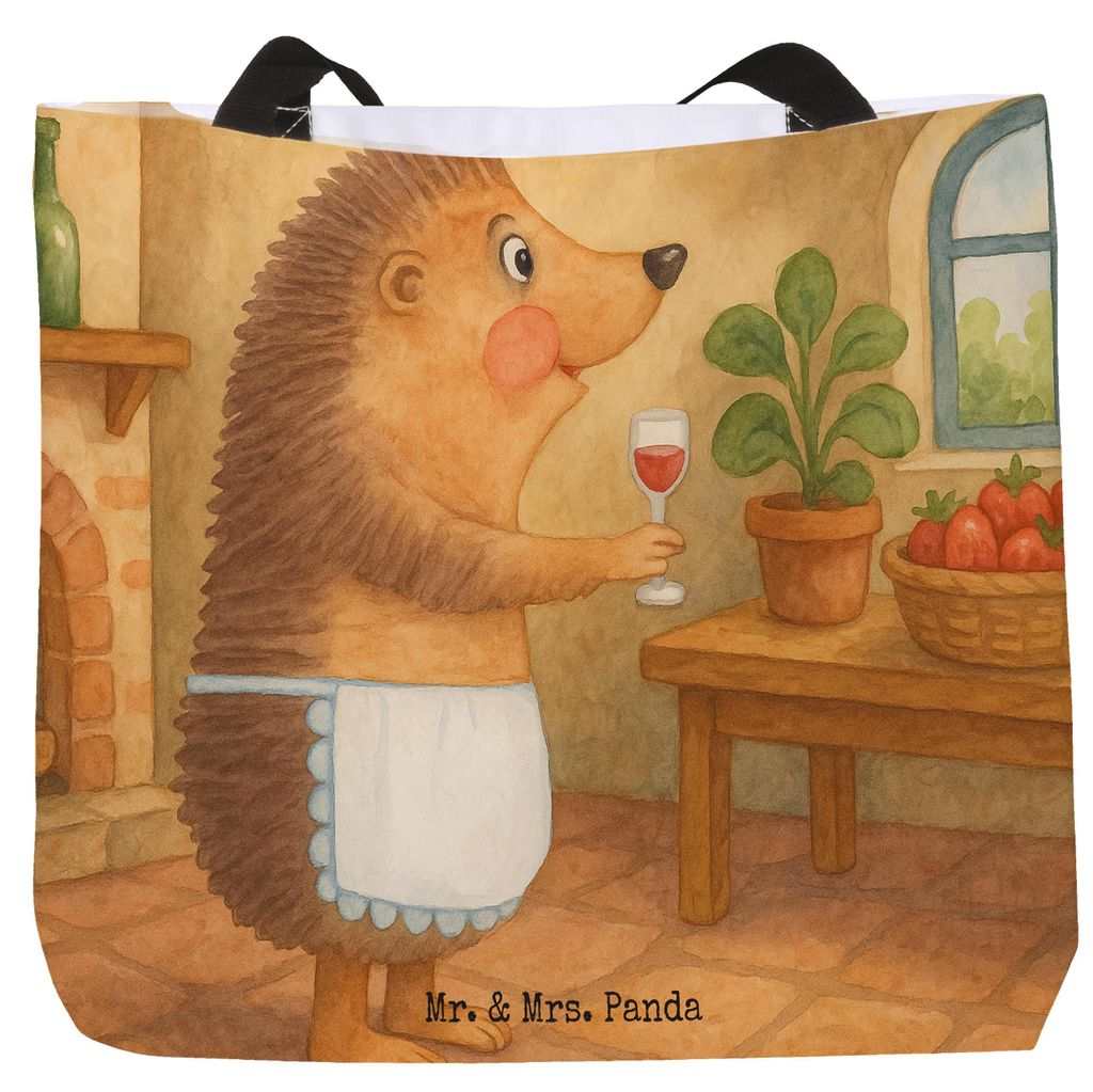 Mr. & Mrs. Panda Tote Bag Igel Wein Design - Weiß - Geschenk, Tasche, Weißwein, Laptoptasche, Rotwein, Strandtasche, Reisetasche, Schultasche, Ti...