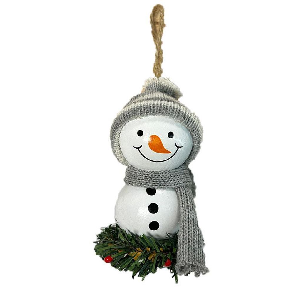 Heikoeco Weihnachten Holzperlen Schneemann Figuren – Dekoration für Weihnachtsbaum, Holzanhänger für Innenbereich, Ideal als Weihnachtsgesch...