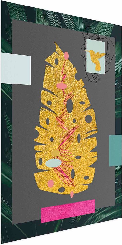 Posterpapier Poster - Golden Leaf 60x90 cm Blumen b-A-0401-ao-a