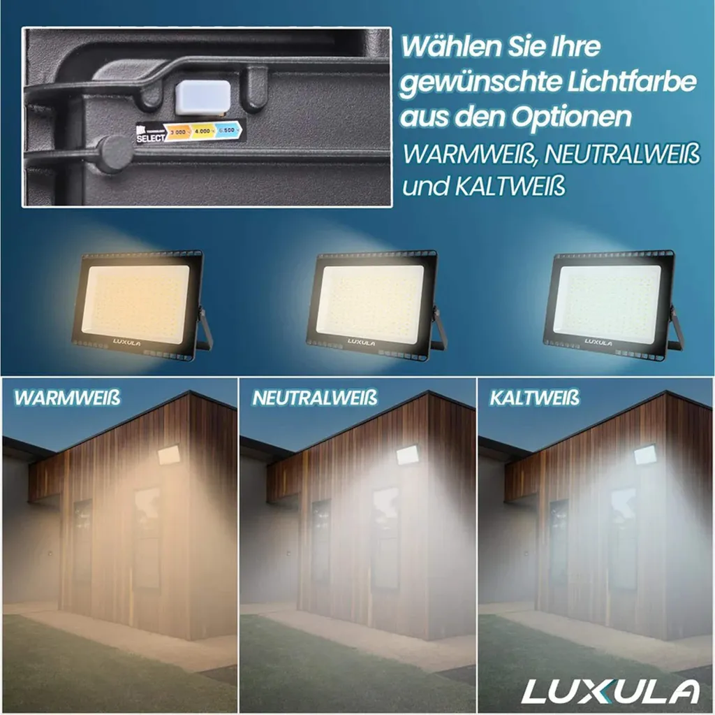 Projecteur extérieur LED 50W CCT variable 3000K-6500K noir LUXULA - 3
