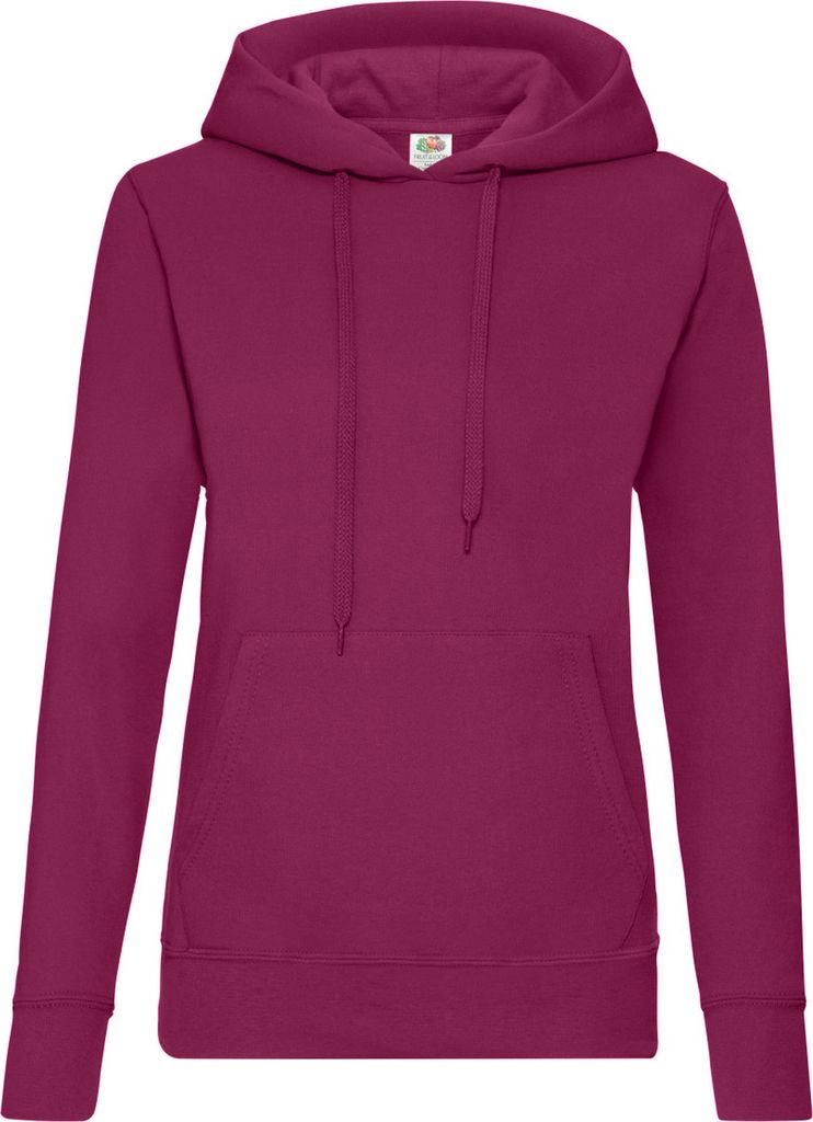 Fruit Of The Loom Lady Fit Pullover mit Kapuze BC363 (2XL) (Burgunder)