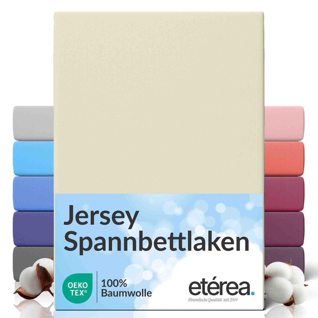Jersey Spannbettlaken 180x200 - 200x200 cm, 100% Baumwolle Produktbild 