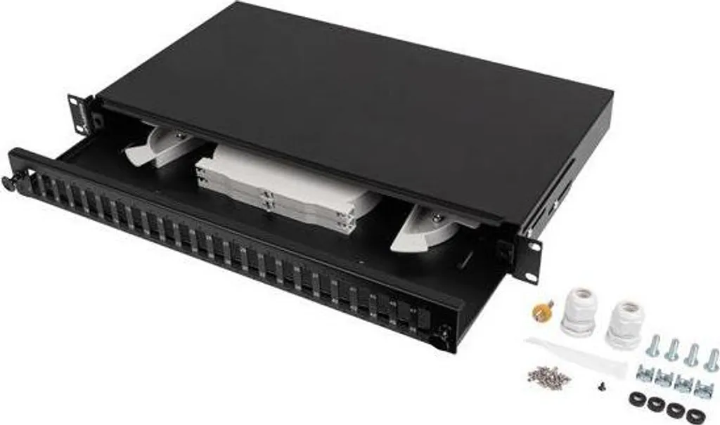Panneau Fibre 24 Ports SC Duplex Haute Densité 1U Lanberg Châssis Métallique
