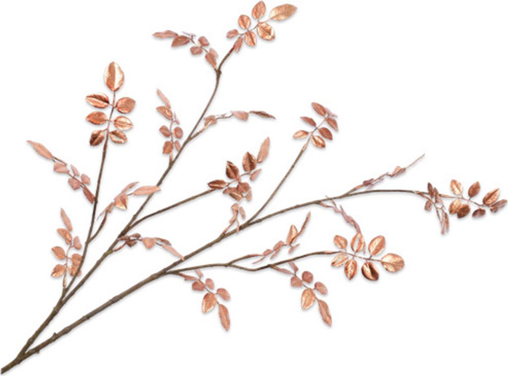Silk-ka Künstliche Blume – Seidenblume Blattzweig Kupfer 119 cm