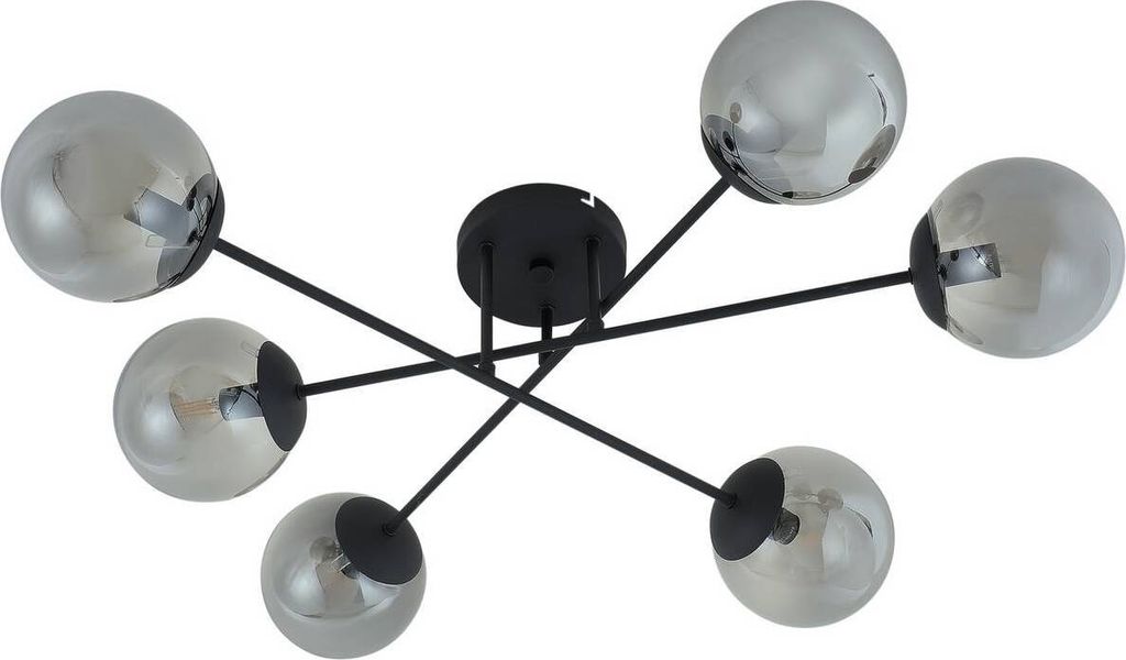 Lindby Deckenleuchte Isamer, rauchgrau, Ø 80 cm, Kugel Produktbild 