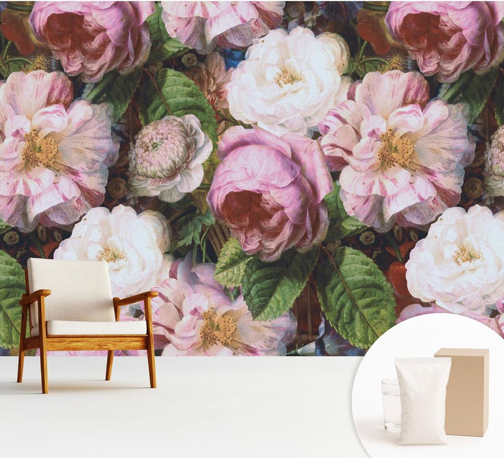 Fototapete - 312x219 cm - Tapete - Wandtapete - Wandbilder - Dekofolie - Tapete Folie - Wand - Dekoration - Wohnzimmer - Florale Eleganz