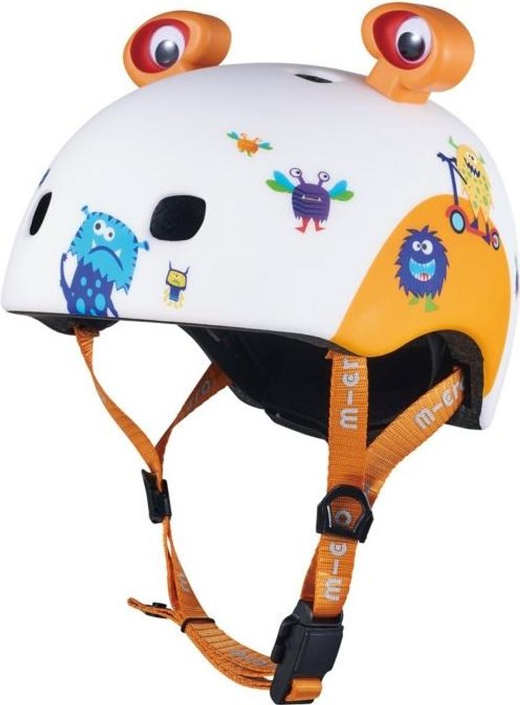 Micro Kinderhelm 3D Monsters mit LED-Licht und Fidlock-Verschluss