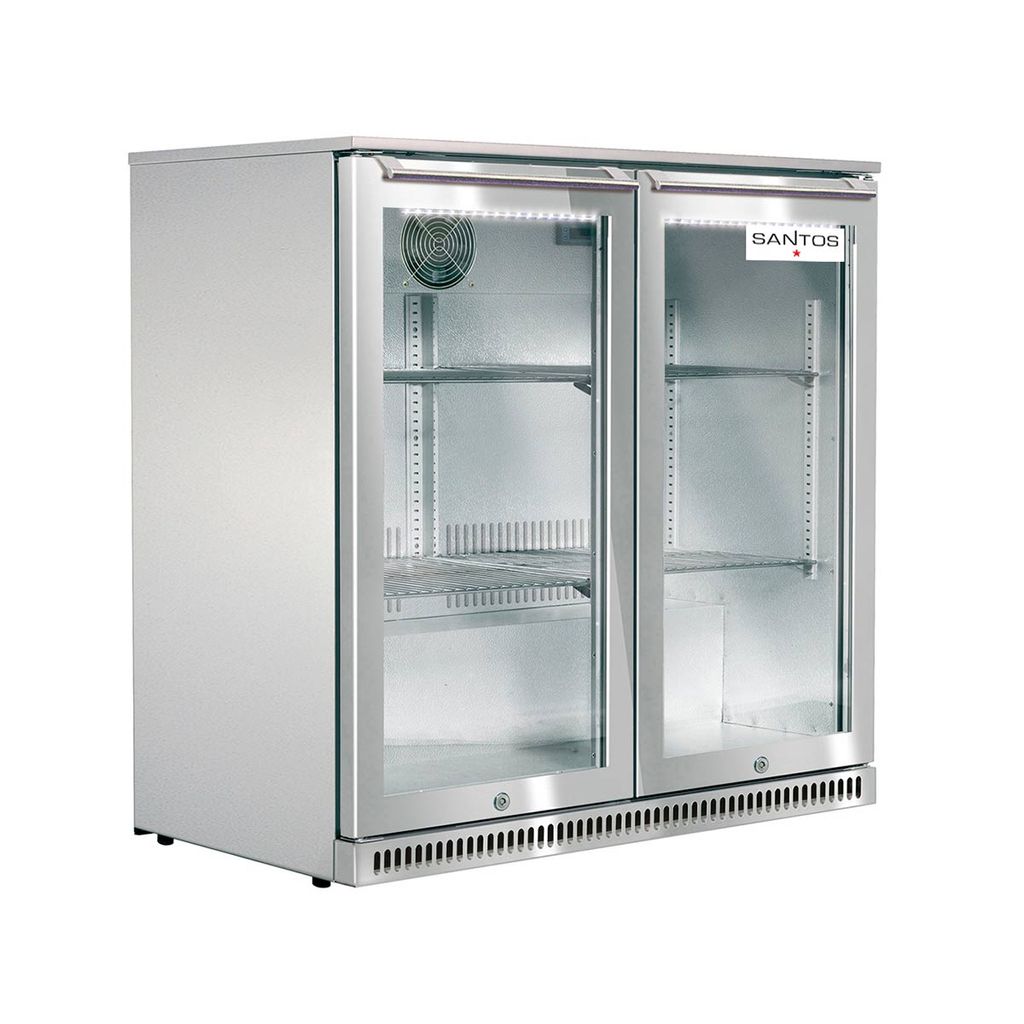 Edelstahl Kühlschrank mit Glastür 140 Liter 