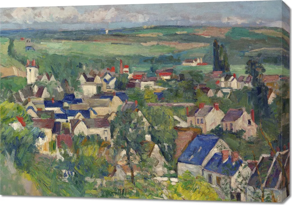 Cezanne Auvers Panoramic View 100x70 | Quadro Tela Salotto Vintage