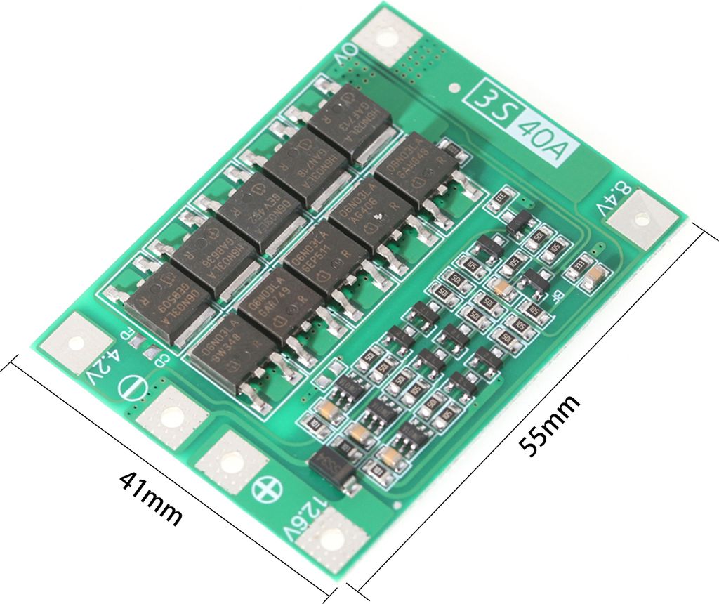 3S 40A Li-Ion Cell Protections Board Enhance Version Lithium Batterys BMS Integrated Circuits Protective Board für Bohrmaschine Motor