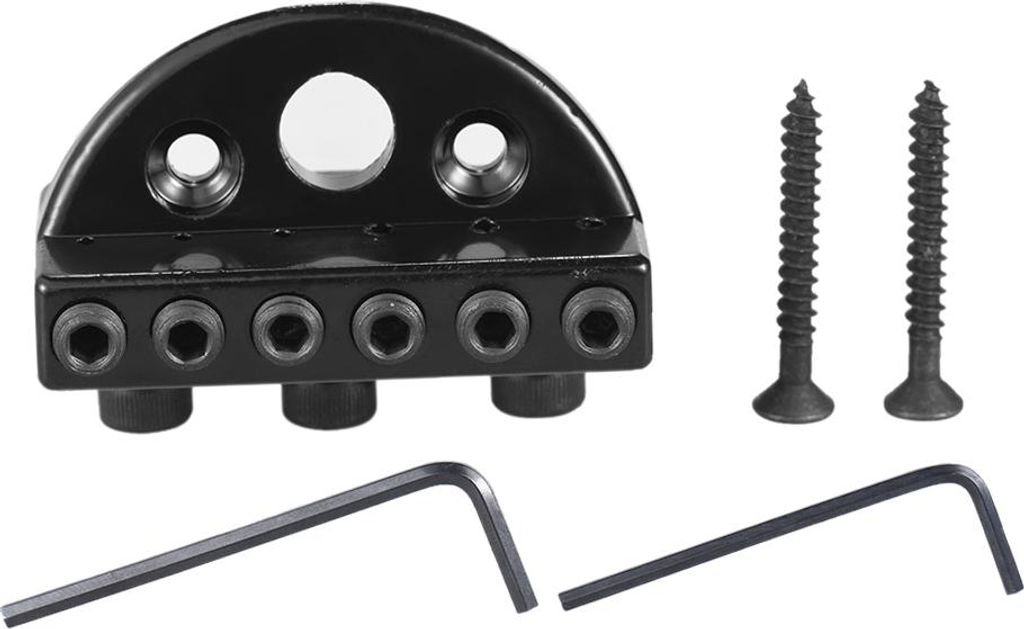 6-saitiges Headless E-Gitarrensaiten-Sicherungsmuttern-Set mit 2 Schraubenschlüsseln, Schwarz
